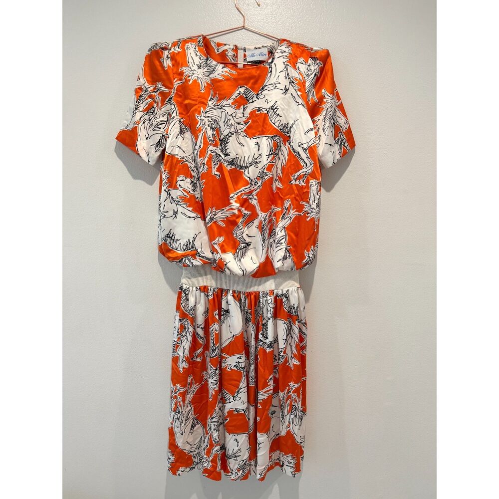 Vintage Mia Mere Equestrian Print Dress